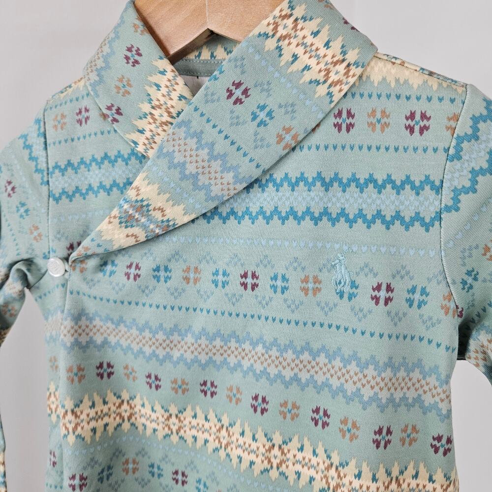 Ralph Lauren Fair Isle Shawl-Collar Coverall | Baby 18 Months | MINOR FLAW - Picture 14 of 15